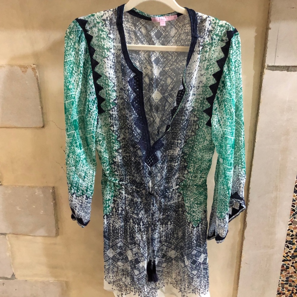 Sheer Printed Tunic Coverup